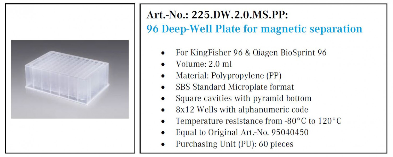 96-Deep Well Plate for magnetic separation Flex